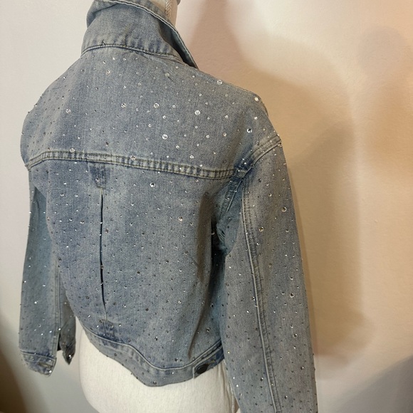 Glitter small size denim jacket brand new condition - Picture 3 of 5